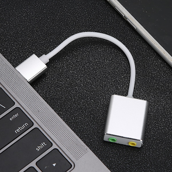 Ekstern USB 2.0 lydkort 3D Virtual 7.1 kanal lydadapter 3,5 mm til telefon PC bærbar computer