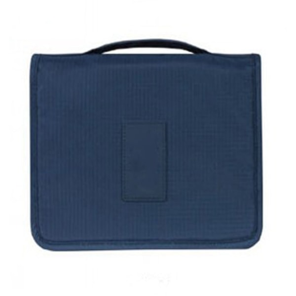 Hanging Toiletry Bag Cosmetic Bag Foldable Makeup Bag with Hook and Tote for Travel Navy Blue