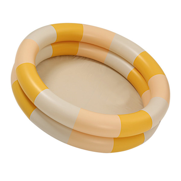 Oppblåsbar basseng baby retro oppblåsbart svømmebasseng familie søt stil tykkere vannbasseng gul stripe