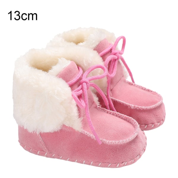 Pink baby warm winter Uggs for walking with soft soles non-sli