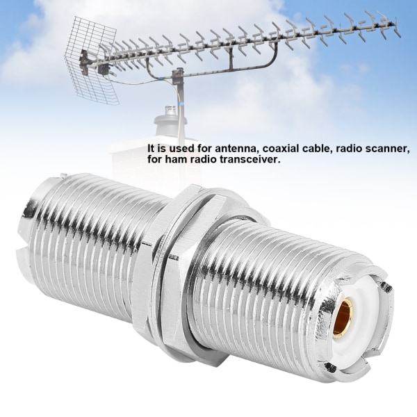 5 stk. SO239 UHF hun til hun stik RF adapter stik til 2 PL259 stik