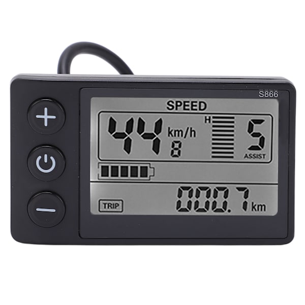 Elektrisk cykel S866 LCD-displaymåler 24V 36V 48V kontrolpanel med vandtæt stik