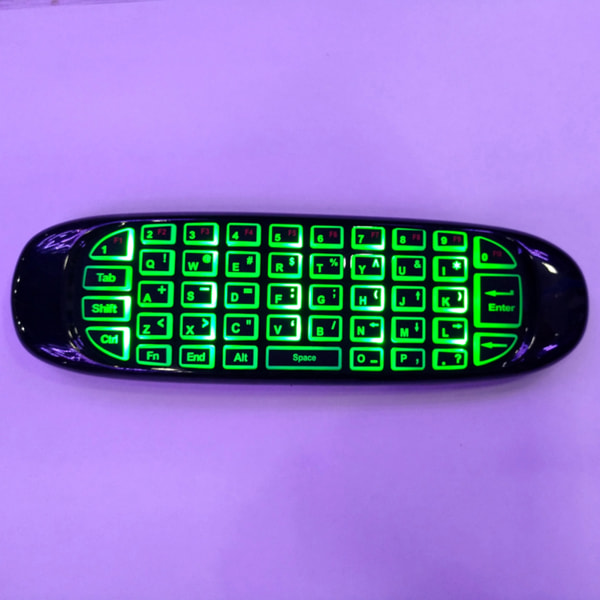 C120 USB 2.4G Rörelsesensor Luft Fly Fjärrkontroll Mus Tangentbord med Färgglad Bakgrundsbelysning