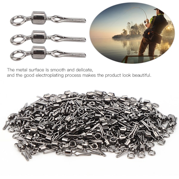 Metall Amerikansk Type SubLine Klips Fiske krok Svivel Hurtigkobling Liten Fiskeutstyr (svart 6#)