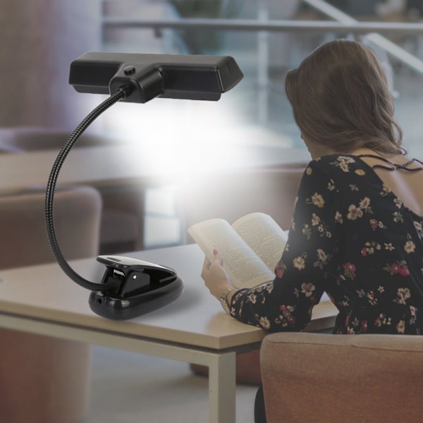 Bärbar orkester notställ ljus flexibel hals klämma på USB läsning LED-lampa