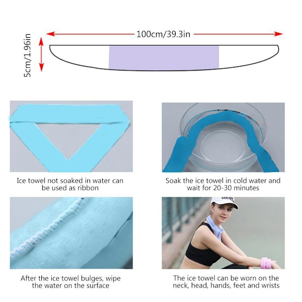 13 stycken kylscarf wrap sommar cool ice handduk kall känsla scarf hals wrap pannband ice scarf krage hals för utomhuslöpning cykling