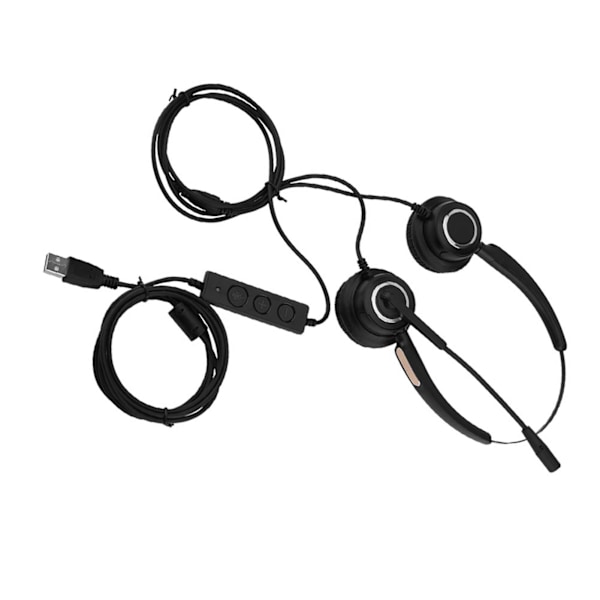 Lettvekts USB-headset for kundesenter med støydemping og mikrofon