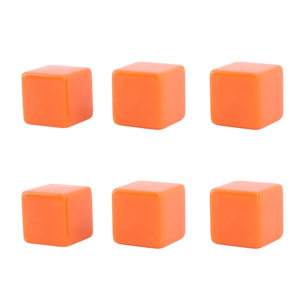6 stk. tomme terninger DIY ubehandlede terninger blokke undervisning fest puslespil 6-sidede terninger plastik terninger orange