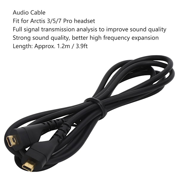 Hovedetelefon Audiokabel Lydkort til Headsetledning Udskiftning til Arctis 3/5/7 Pro