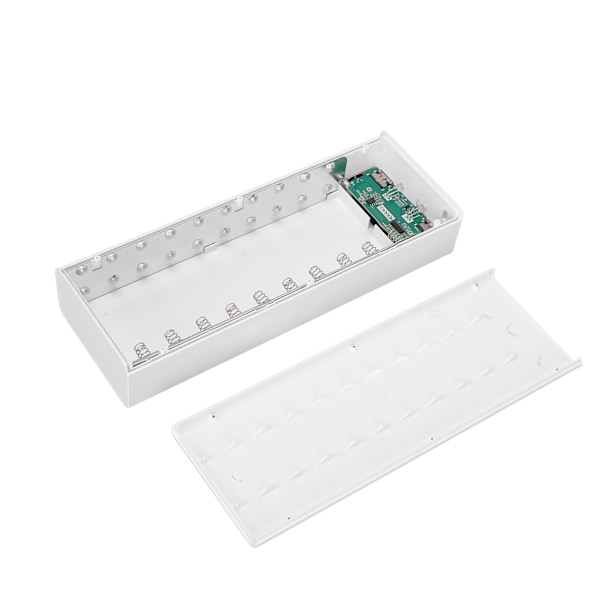 L20 18650 Batteriholder 10W DIY Mobil Powerbank Etui Bærbar Batterilader med LCD-skjerm for 20 Batterier Hvit