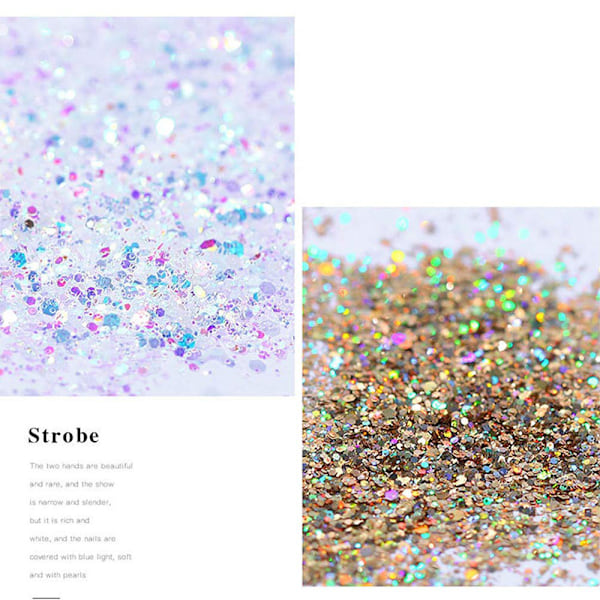12 kpl Glitter-jauhetta Glitter-pölypönttö