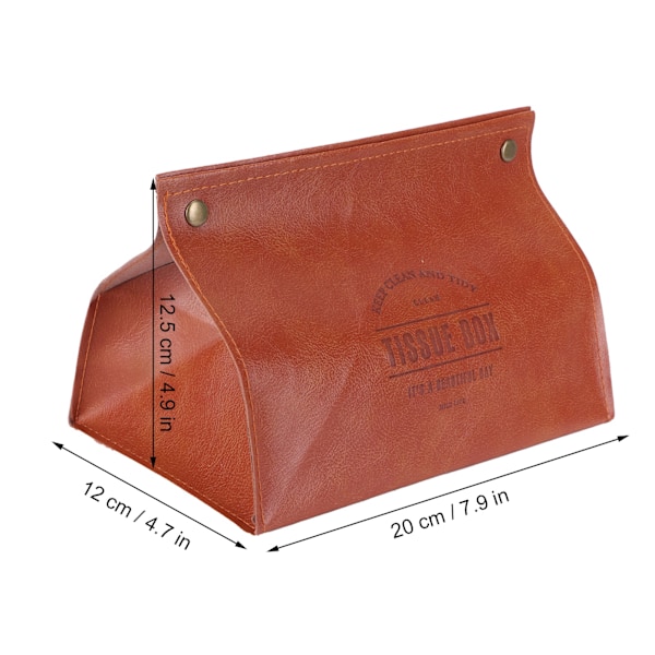 PU Läder Originalitet Servettlåda Skrivbord Servett Organizer för Sovrum Vardagsrum Orange
