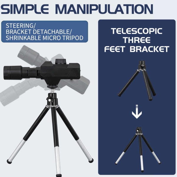 WiFi Digital Teleskop 70X Zooming 2MP Multifunktionelt Bærbart Teleskop med Stativ til Astrometeorologisk Observation