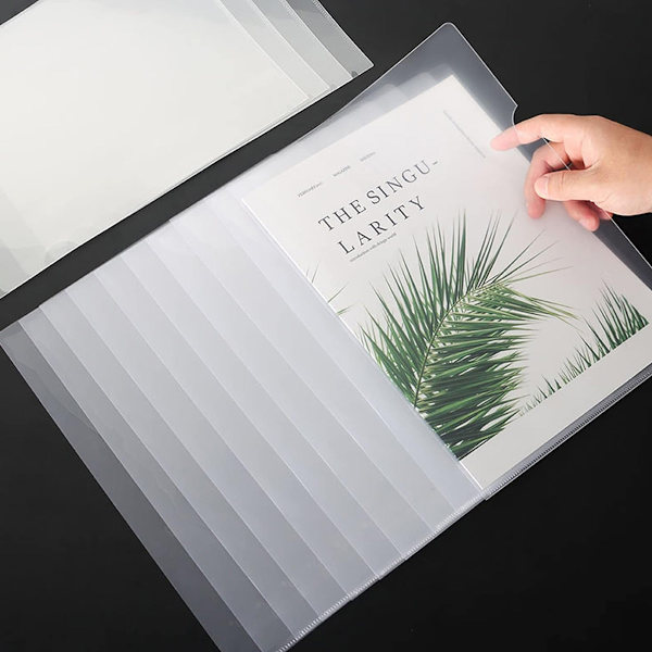 30-pack transparenta dokumentmappar, kopieringssäkra projektpärmar, L-typ, transparenta plastmappar i A4/Letter-storlek i transparent färg