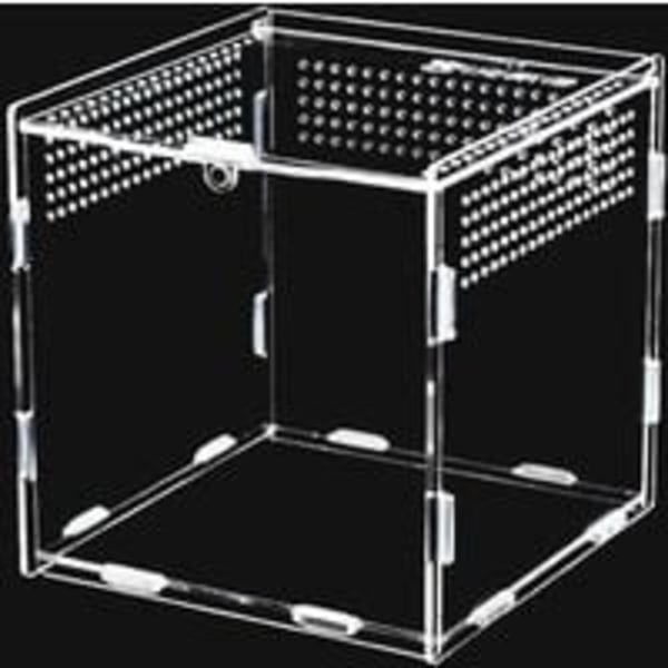 Spindelterrarium, Reptiluppfödningslåda med magnetisk stängning, Akrylmatningslåda för 360 graders transparent observation, Portabelt terrarium för