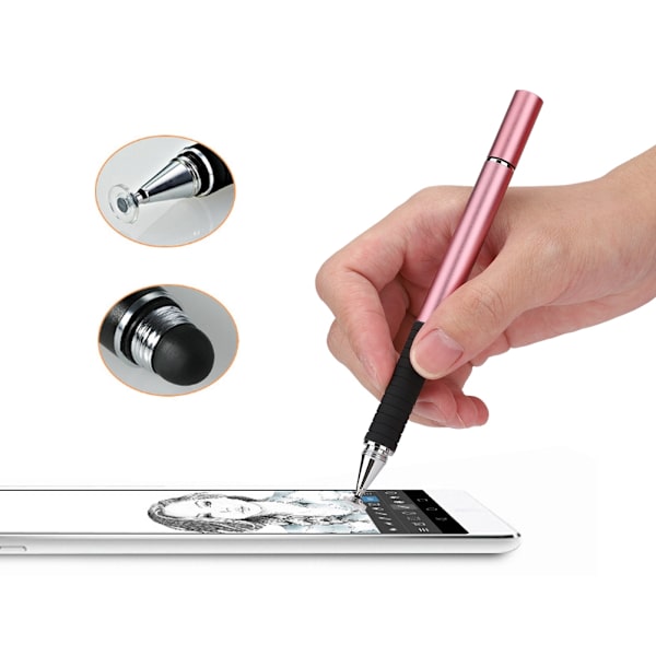 S12 2-i-1 Ledande tyg Silikon sugkopp Dubbel touch Full Metal Disc Målnings stylus