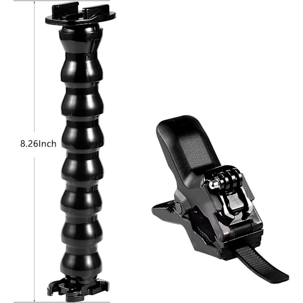 Flex Clamp-fäste för smartphones, GoPro Hero-serien, DJI Osmo & mer, bred användning och säker montering