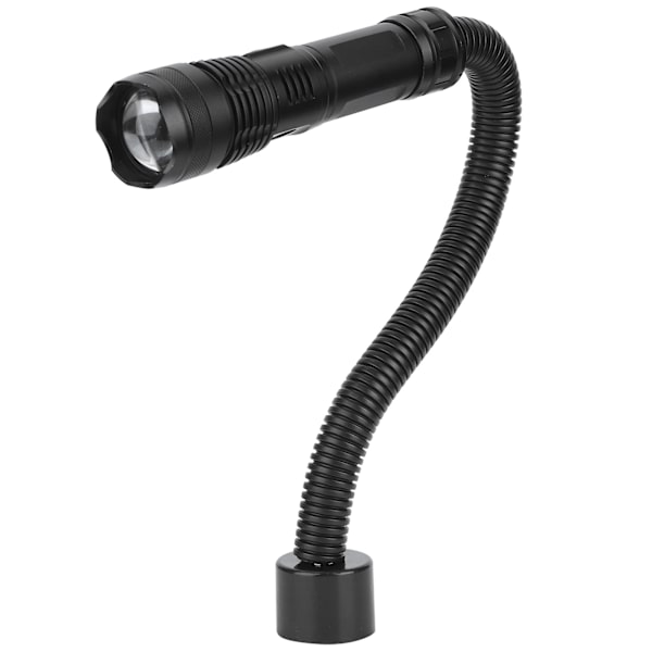 Flexibel LED-arbetslampa med svanhals för bilreparation, bärbar lampa med magnetisk bas och 5 ljuslägen, zoombar Cree LED-ficklampa för inspektion