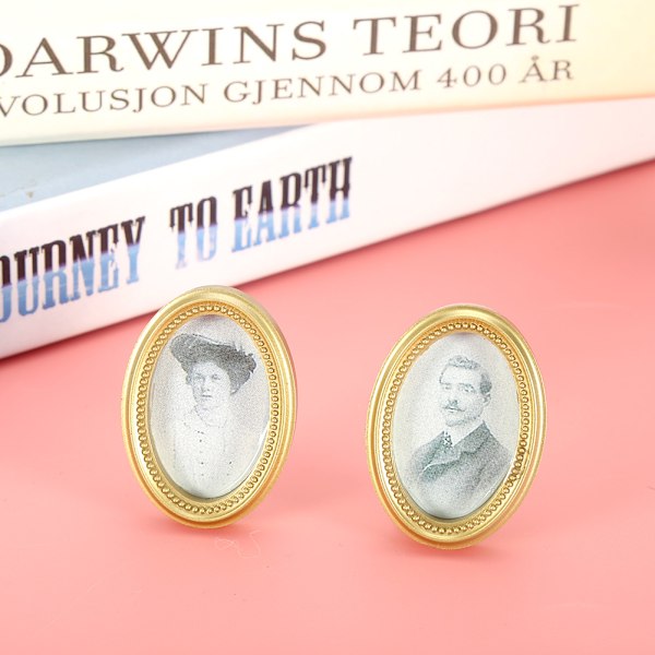2 kpl/setti nukkekoti Miniatyyri Soikea Kehys Kuva Nukkekoti DIY Tarvikkeet