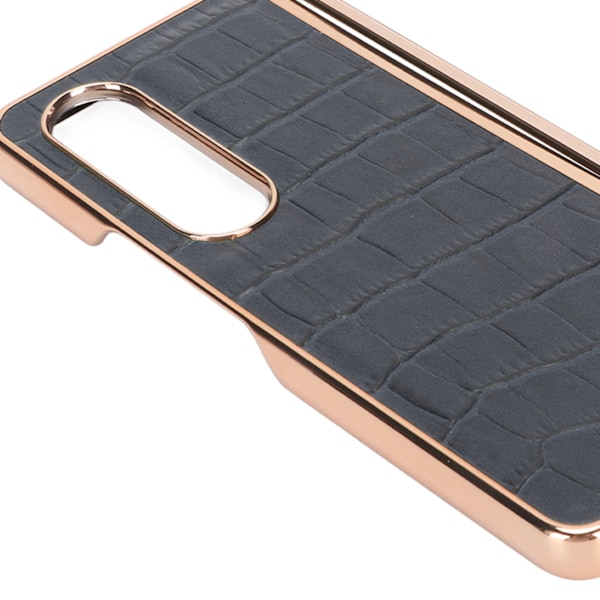 Telefonskal skyddande fodral för Samsung Galaxy Z Fold 4 Nano Plating Krokodil mönster äkta läder reptåligt blått