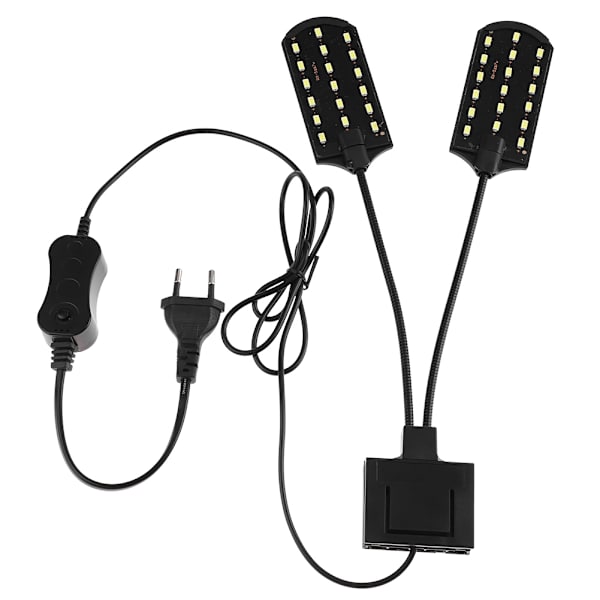 Dobbelt LED-lampe Justerbar Dobbelt Arm Lys til Akvarium Fisk Tan