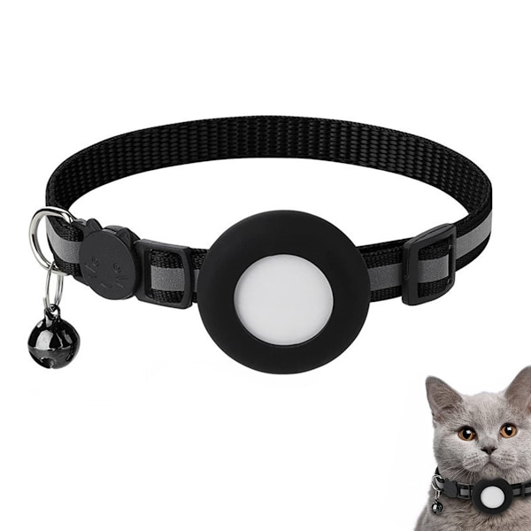 Airtag Katt Halsband, Innovativ Design med Reflexremsor för Ökad Synlighet, Vattentätt Silikonmaterial Säkerställer Hållbarhet och Enkel