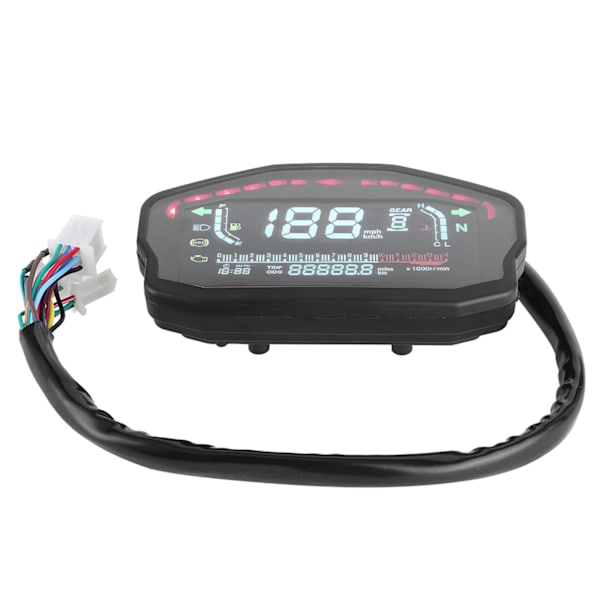Universal Motorcykel Odometer Gauge LED LCD Digital Speedometer Gauge Tachometer Instrument