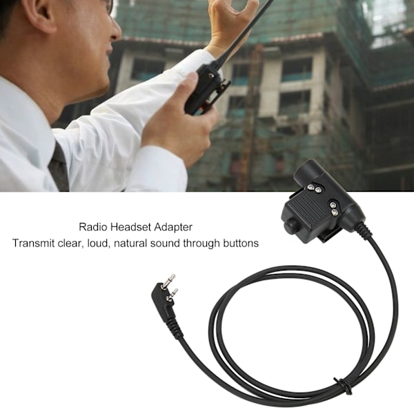 Radio Headset Adapter Push To Talk Klar Lyd Walkie Talkie Ørepropp Adapter Erstatning for Icom V8 V80 V82