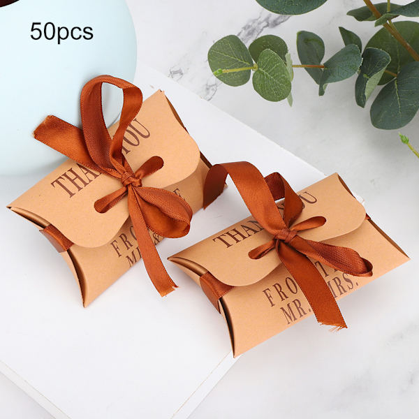50 st Kraftpapper Kuddeformade Bröllop Födelsedagsfest Presentask
