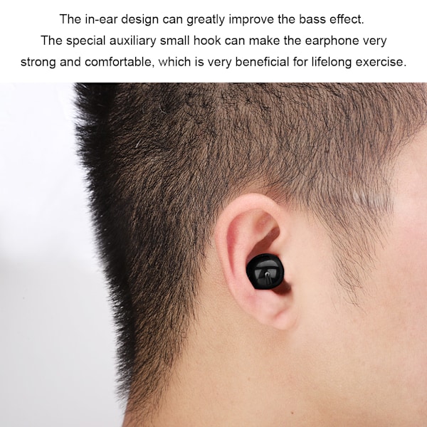 Bærbar bil trådløs Bluetooth-øretelefon USB magnetisk opladning in-ear øretelefon headset (sort)