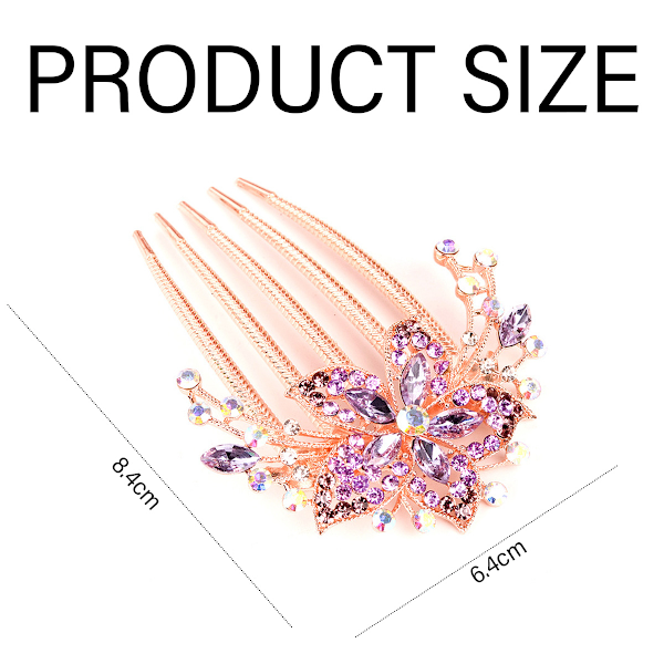 Speciella tillfällen: Elegant bröllopsaccessoar i legering med strass, utsökt blomdesign för brudprakt (Lila)