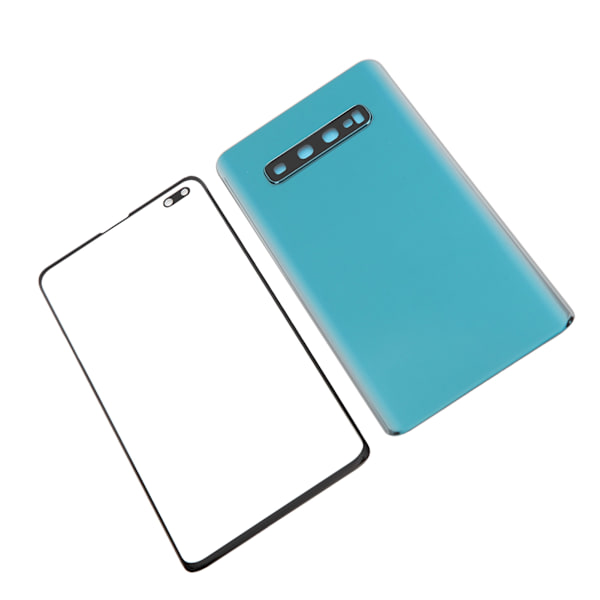Mobiltelefon Baksida Glasöverskydd och Yttre Glaspanel Ersättning för Samsung S10+Plus(Grön )