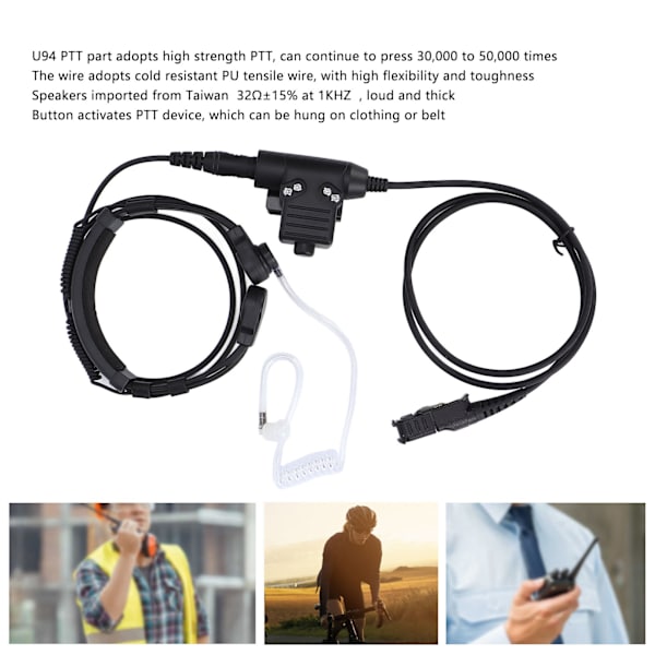 7,1 mm halsmikrofon headset med U94 PTT kompatibel med MOTOROLA XiR P6600 P6620 DP2400 MTP3250 DEP550 DP2400 MTP3550
