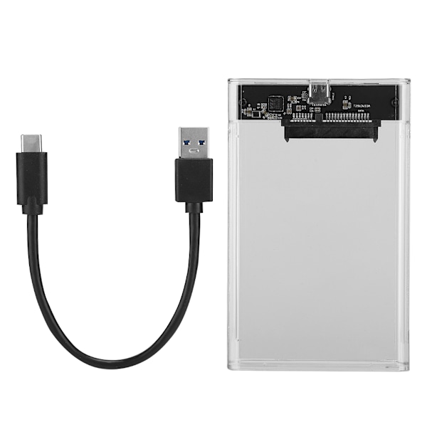 Transparent 2,5 tums SATA HDD SDD Box Case Typ C Mobil Hårddisk Extern Kapsling UASP