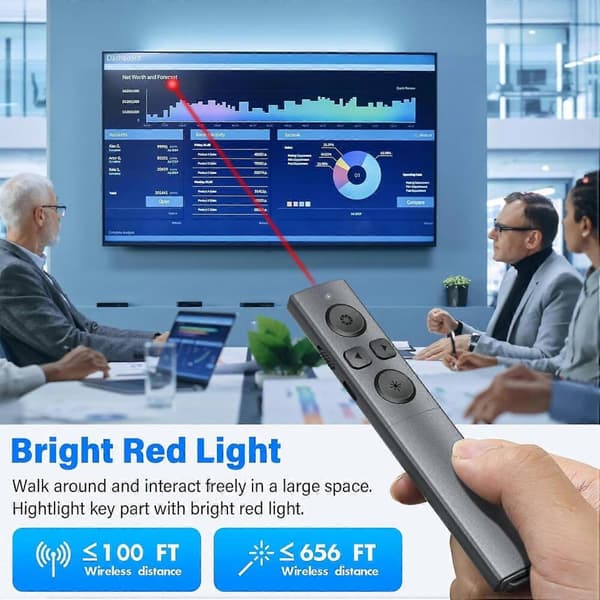 Presentasjonsklikkere 2-i-1 USB Type-C Trådløs Presentasjonsfjernkontroll
