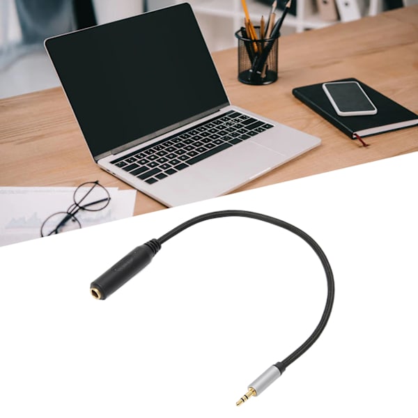 3,5 mm hane till 6,35 mm hona kabel Förlustfri 1/4 tum till 1/8 tum Instrumentkabel för hörlurar Mixer Hem Stereo 11,8 tum