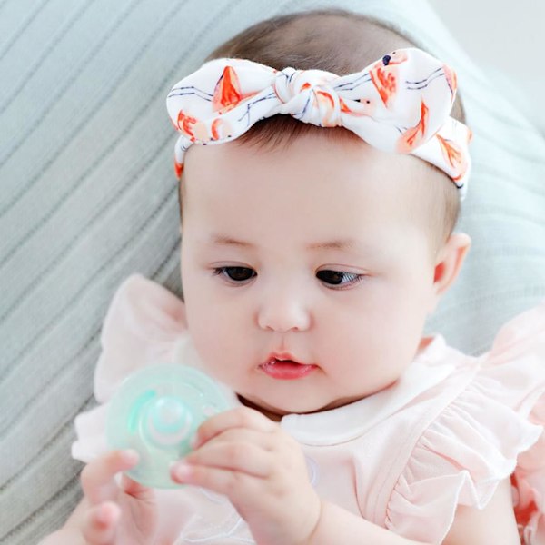 Bedårande Design Bekväm Passform Baby Flick Pannband, Stretchig Bambuviskos Mjuk Bomull, Halkfria Handgjorda Håraccessoarer för Nyfödd till Småbarn
