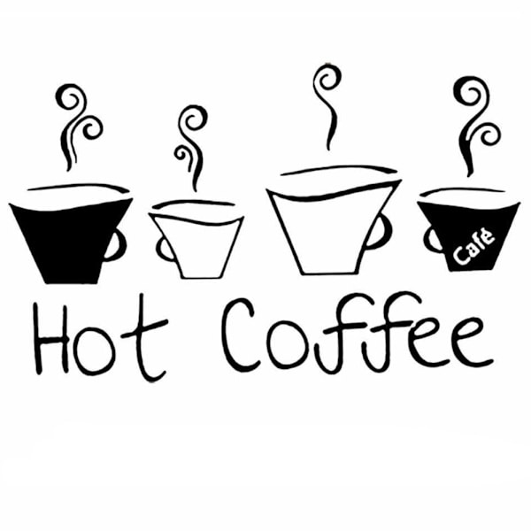 Varm kaffeklistermärke för kök, restaurang, kafé, vardagsrum, kontor