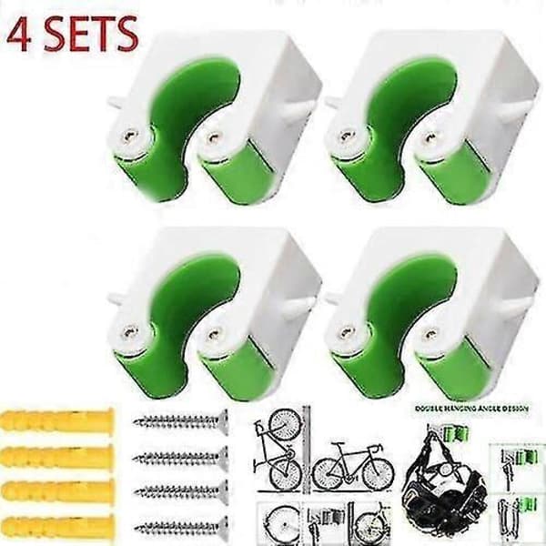 GETIT Cykelställskrok förvaring väggmonterad krok cykelställ 4-pack grön
