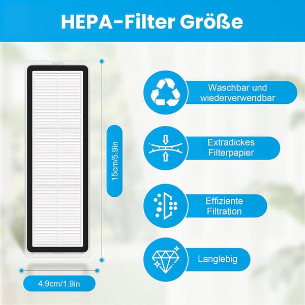 12 erstatningsfiltre kompatible med Xiaomi/Roborock S5/S6/S4/E4/E5/E35 | HEPA-stil (20+ modeller kompatible)