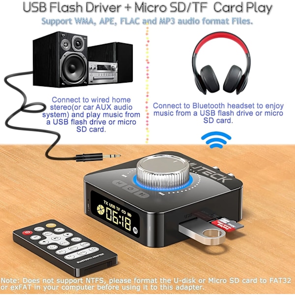 Symphony of Style, Portabel CD-spelare med LED-display för hemmet, Bluetooth 5.1, HiFi-högtalare, Skrivbordsdesign, FM-radio, USB-uppspelning, TF-kort