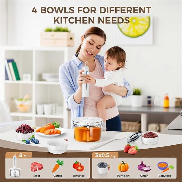 GETIT Foodprocessor, lille foodprocessor og kødhakker - Kompakt design