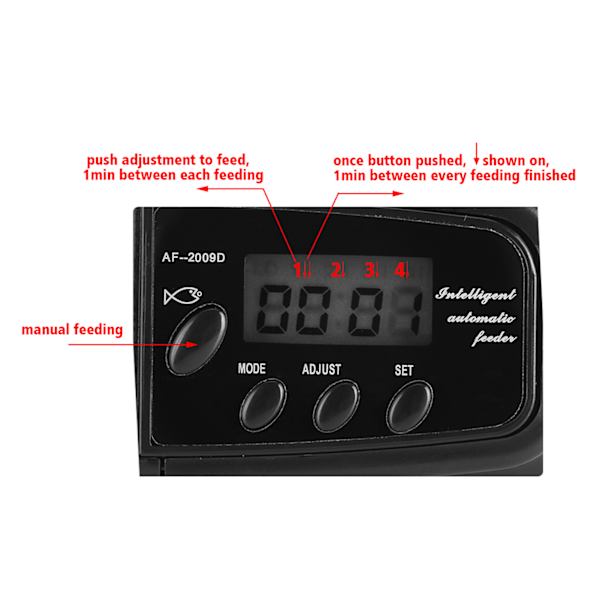Digital LCD Elektronisk Fiskmatare Dispenser Timer Automatisk Akvarium Tank Matningsmaskin
