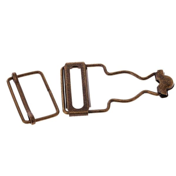 GETIT 2xSett med 6 selerfester/spenner kompatible med bukseseler 3,2 cm bronse