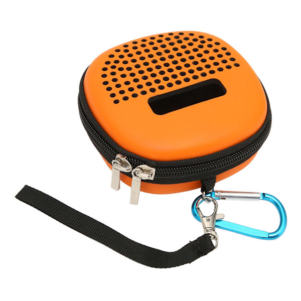 Mikro Bluetooth-kaiuttimen kotelo, iskunkestävä, naarmuuntumaton, vedenpitävä, kannettava EVA-puolijäykkä kotelo metallisella koukkulla, oranssi
