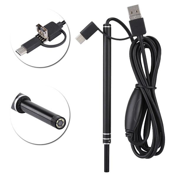 3-in-1 Mini Visual Ear Spoon USB HD Endoscope Camera Korvanpuhdistus Otoskooppi 5.5mm