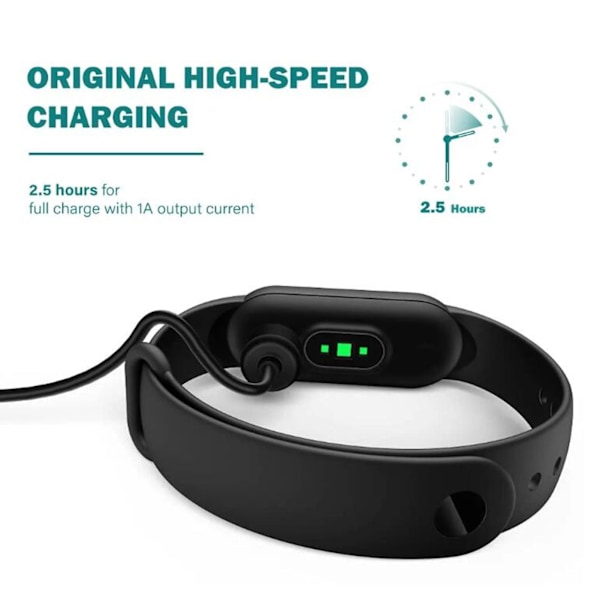 Lader erstatning for Xiaomi Mi Band 5 6 7 NFC Smartwatch USB magnetisk ladekabel for Amazfit Band 5 3.3ft svart
