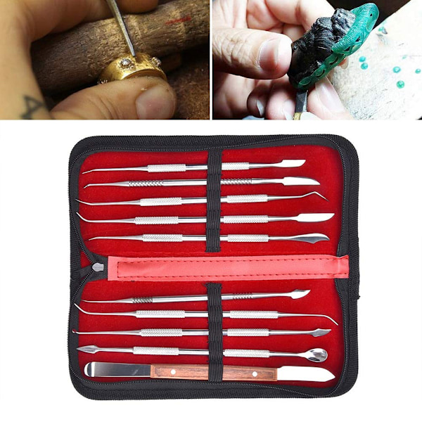 Master Sculptor's Choice, Dubbelsidig skulpteringssats i rostfritt stål, Precisionsverktyg för dentalvax och polymerlera, Halkfritt grepp för förbättrad