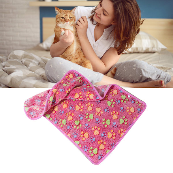 Mysiga Fleece Hundfiltar, Mjuka Filtar med Hundtassavtryck, Termisk Mjuk Fiber Skyddar Möbler för Hundar, Katter och Andra Husdjur (Inomhus & Utomhus