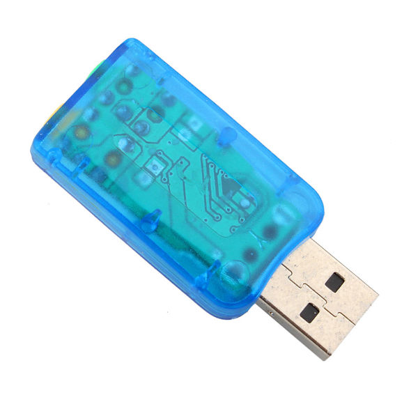 USB 2.0 Virtuell Ekstern Mikrofonhøyttaler 3D 5.1 Kanals Lyd PC Lydkort Adapter